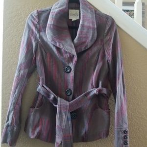 Multi-colored Belted Jacket, Cidra, Size 8